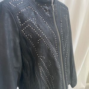 Black Jacket by Reba, Size XL with Metallic Details